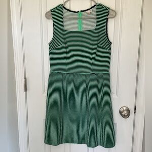Merona Green and Navy Blue Striped Midi Dress